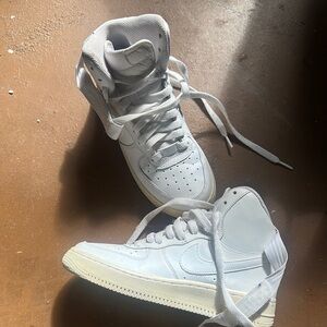 White Nike High-Top Sneakers size 5Y